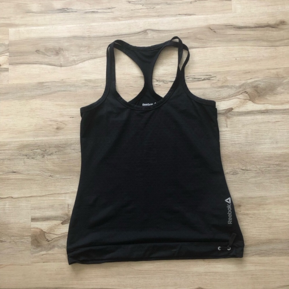 Reebok Black Fitted Sleeveless Backless Tank Top